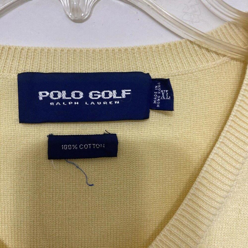 Polo Golf Ralph Lauren Men's Top Yellow Size XL Sleeveless - Picture 2 of 7